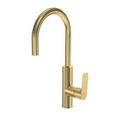Parisi Slim II Kitchen Mixer with Round Pull Out Spout - Brushed Brass